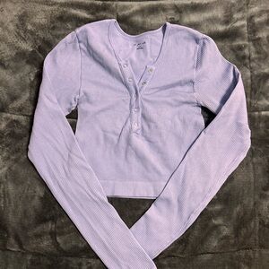 Urban Outfitters Light Purple Long Sleeve Top